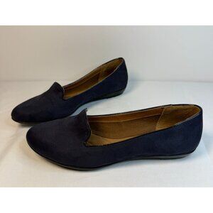 EuroSoft Bernia Flats Women Size 7.5M Navy Blue Suede Slip On Comfort Shoes